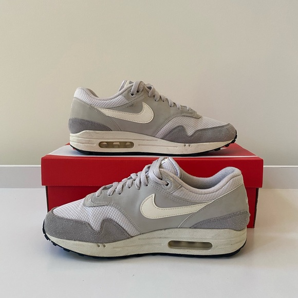 Nike Air Max 1 Grey White Vast 90 Mens Size 8 Shoes NEW - Picture 2 of 9